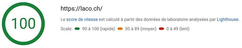 laco.ch score Googlespeed sur desktop laco.ch score Googlespeed sur desktop